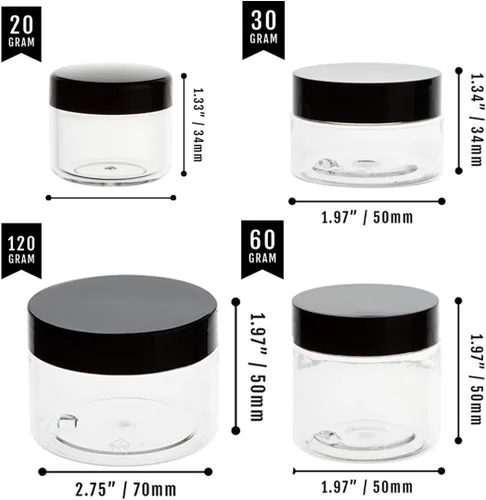 Vista 8 de Tarros cosméticos de plástico de 0.71 oz con tapas, 20 recipientes pequeños para cosméticos, recipientes de muestra de tamaño de viaje, tarros