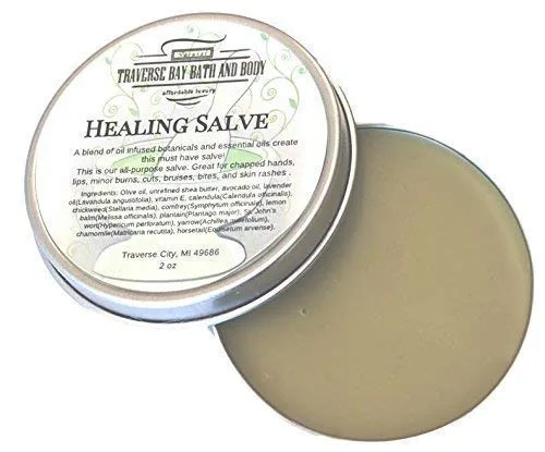 Vista 2 de Bálsamo curativo herbal multiusos. Con una variedad de hierbas para apoyar la salud de la piel.