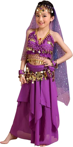 Vista 4 de Astage Disfraz de princesa para niñas, ropa de Halloween, vestido de carnaval, danza, todos los conjuntos