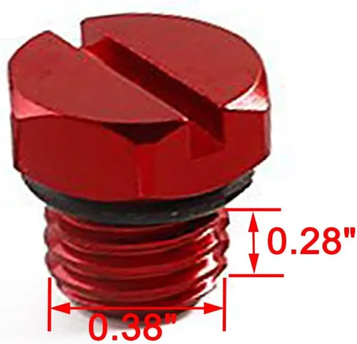 Vista 2 de Tornillo de purga de aire de aluminio Billet de repuesto para filtro de combustible diésel Duramax GM 2001-2017 Rojo