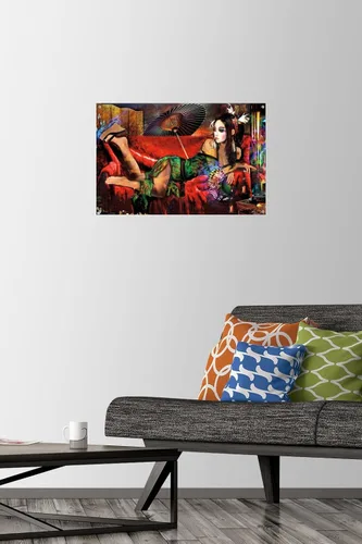 Vista 2 de Trends International Jumbie - Geisha Wall Poster, 14.72" x 22.37", Premium Poster & Push Pin Bundle