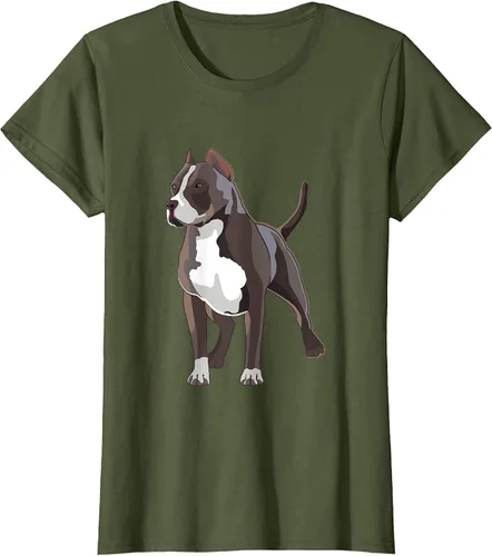 Vista 17 de American Bully Dog Holder Illustration for Dog Lovers T-Shirt Negro
