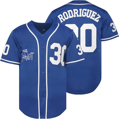 Vista 13 de The Sandlot Benny The Jet Rodriguez Michael Squints Palledorous Alan Yeah-Yeah McClennan Bel Air Jersey de Béisbol con Impresión 3D