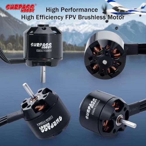 Vista 4 de Surpass C2836 1120KV Motor sin escobillas para aviones RC Ala fija