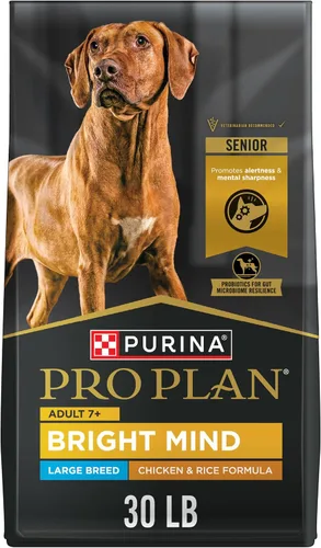 Vista 12 de Purina Pro Plan Comida para perros mayores con probióticos para perros, fórmula Bright Mind 7+ de pollo y arroz, bolsa de 16 libras