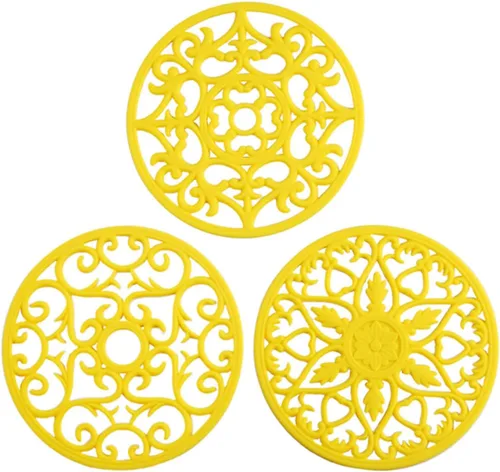 Vista 15 de Salvamanteles de silicona para platos calientes, ollas calientes y almohadillas, protege la encimera de ollas calientes y sartenes que salen