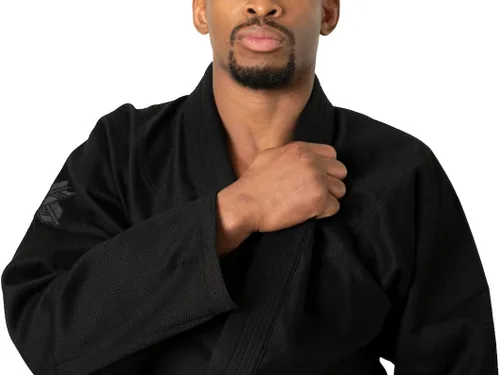 Vista 6 de Ronin 1980 BJJ GI para hombre - Equipo de entrenamiento de artes marciales ultraligeras de algodón Negro
