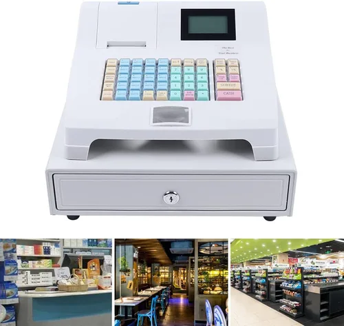 Vista 7 de Sistema electrónico de la posición de la caja registradora 48 llaves tienda al por menor de la barra del supermercado W/cajón, 8 Digital llevó