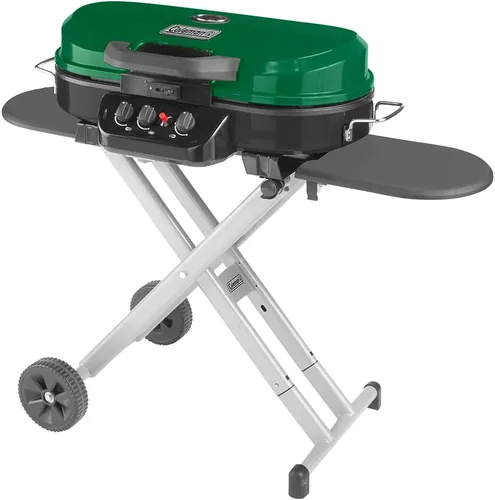 Vista 2 de Coleman RoadTrip Swaptop - Parrilla de gas con control de temperatura en hierro fundido verde y aluminio