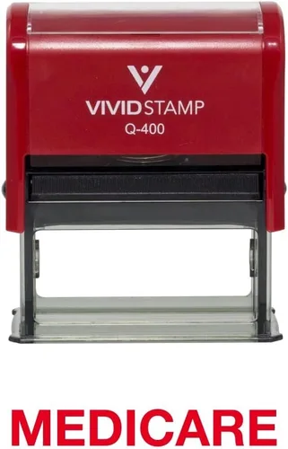 Vista 14 de Medicare - Sello de goma autoentintado (tinta roja), mediano Rojo
