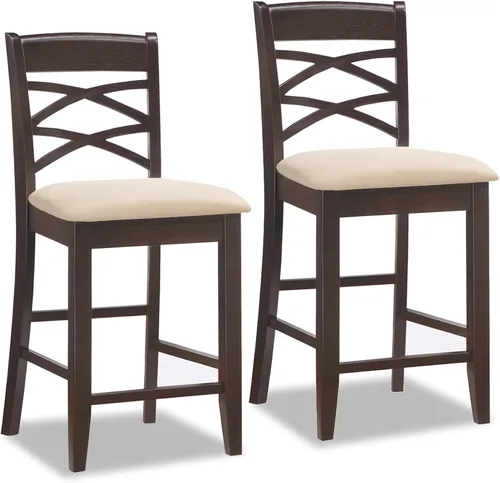 Vista 15 de Leick Home Calton Taburete de mostrador, con asiento giratorio, para cocina o comedor, piel sintética negra y piedra gris, paquete de 2, 10118GS/BL