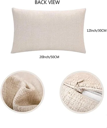 Vista 5 de Fundas de almohada de cintura de 12 x 20 pulgadas, fundas de almohada de muérdago de eucalipto rojo y verde, fundas de almohada de lino de algodón