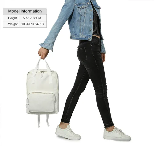 Vista 6 de Mochila de lona unisex para bricolaje (blanco 02), Beige, Mochila de lona DIY