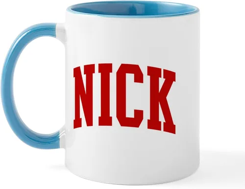 Vista 8 de CafePress NICK (rojo) Taza de café de cerámica de 11 oz (11.0 fl oz)
