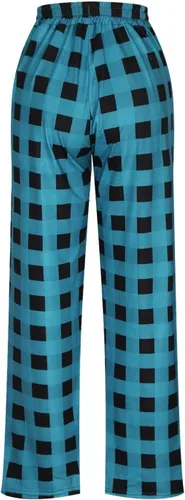 Vista 3 de Pantalones de pijama a cuadros de búfalo para hombre, con cordón elástico en la cintura suelta, pantalones de pijama con bolsillos, informales