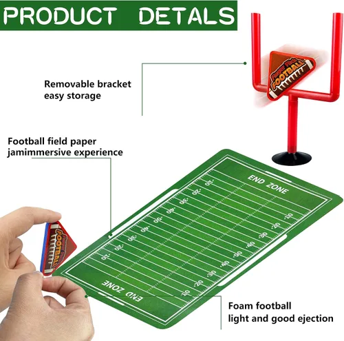 Vista 4 de XIPEGPA 20 PCS Mini Juegos de Fútbol Americano de Mesa, Juegos Deportivos de Mesa con Pelotas de Fútbol Americano de Espuma, Postes de Portería