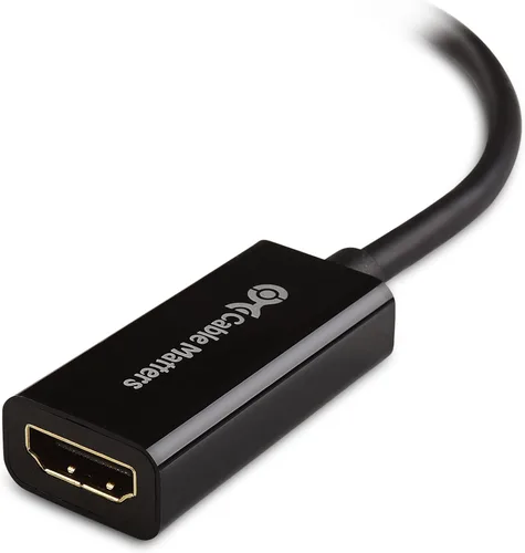 Vista 5 de Cable Matters Adaptador 4K Mini DisplayPort a HDMI 4K (adaptador Mini DP a HDMI) en negro, compatible con Thunderbolt y Thunderbolt 2