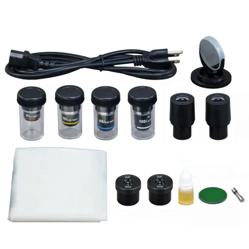 Vista 3 de OMAX Microscopio compuesto biológico trinocular 40X-2500X con la luz reemplazable del LED