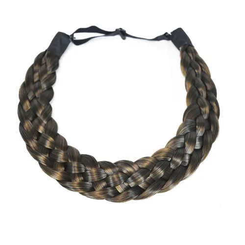 Vista 13 de Diadema de pelo sintético de 5 hebras trenzadas, clásicas, gruesas, anchas, trenzadas, elásticas, multicolor, accesorios de belleza para el cabello