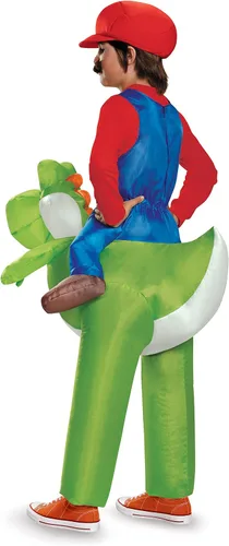 Vista 2 de Disfraz para hombre de Mario montando a Yoshi, Multicolor