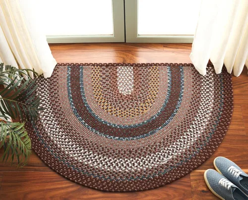 Vista 7 de Safavieh Braided Collection BRD313A tapete de lana hecho a mano color café, Algodón Marrón (Brown/Multi)