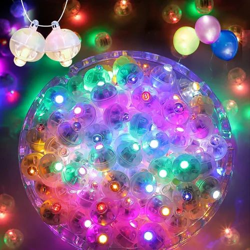 Vista 15 de 50 mini luces LED, globos de luz LED para decoraciones de fiesta, luces de fiesta de neón para linterna de papel, huevos de Pascua, fiesta de Rojo