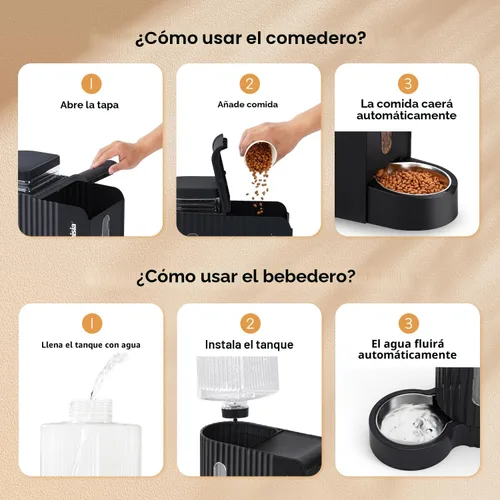 Vista 6 de ZOMISIA Alimentador de gravedad para gatos y dispensador de agua con cuencos de acero inoxidable 304, alimentador automático 2 en 1 para gatos