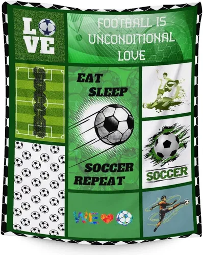 Vista 12 de Manta de fútbol para regalar – Manta deportiva de 30 x 40 pulgadas para adultos y niños, mantas coloridas de felpa suave para sofá, oficina