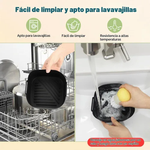 Vista 6 de BYKITCHEN Forros pequeños de silicona para freidora de aire de 1.5 a 3 cuartos de galón, mini forro de silicona reutilizable de 5.5 pulgadas