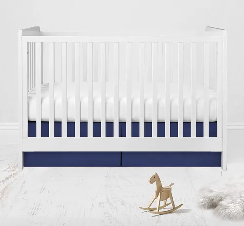 Vista 10 de Bacati Falda de cama sólida para cuna/niño pequeño, color negro, caída de 13 pulgadas