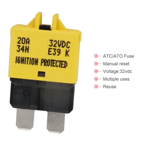 Vista 3 de Disyuntor de fusibles de reinicio manual de 12 V, 24 V, 3 A, ATO/ATC de perfil bajo – UL – Disyuntores reiniciables tipo 3 amperios, kit de fusibles