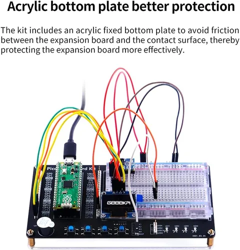 Vista 8 de Kit de Programación Micro Python de GeeekPi para Raspberry Pi Pico, Panecillos, Módulo de Pantalla LCD 1602 I2C para Principiantes y Ingenieros