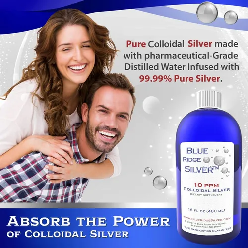 Vista 2 de 10 ppm 16 oz de plata coloidal natural suplemento de salud de apoyo inmunológico