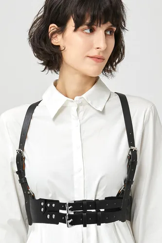 Vista 2 de Coucoland Cinturón gótico punk - Tirantes para mujer, cinturón steampunk, cinturón gótico para mujer, cintura punk