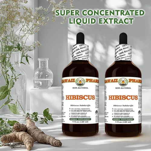 Vista 9 de Hawaii Pharm Extracto de hibisco sin alcohol, glicerita para apoyo antioxidante, promueve la circulación, apoya la vitalidad cardíaca, mejora