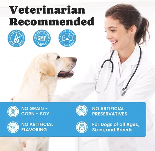Vista 9 de Omega 3 para perros - Aceite de salmón para la salud de la piel y el pelaje de perros, suplemento de aceite de pescado para el desprendimiento