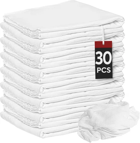 Vista 11 de Nabob Wipers Trapos Nuevos Sin Pelusa 100% Algodón Trapos de Limpieza, Material de Tela Suave de Camiseta para Hierro Fundido, Teñido de Madera