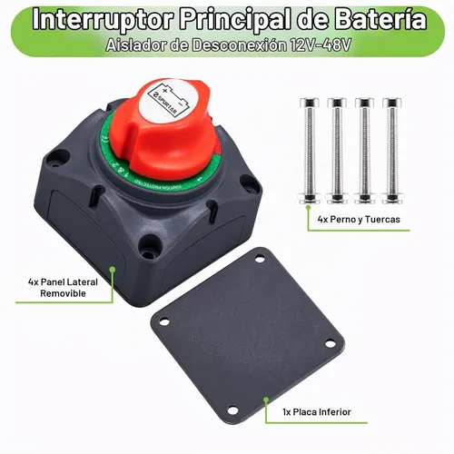 Vista 7 de Spurtar Interruptor de desconexión de batería de automóvil, 12 V, 24 V, 48 V, 1-2 ambas apagadas, interruptor de apagado de batería, apagado