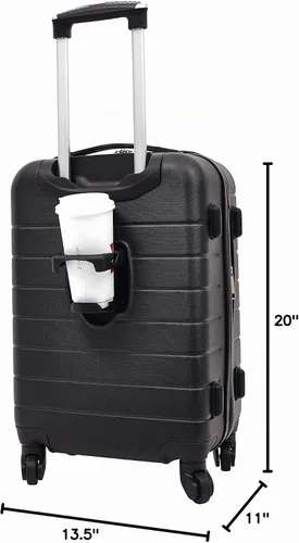 Vista 8 de Wrangler Portavasos inteligente para equipaje y puerto USB, color verde azulado, juego de 2 piezas, Negro, Juego de 2 piezas