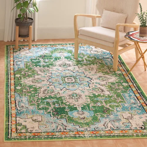 Vista 67 de Safavieh MAD473E - Tapete con diseño de medallón desgastado, bohemio elegante, colección Madison, no suelta pelos, fácil de cuidar, alto tránsito