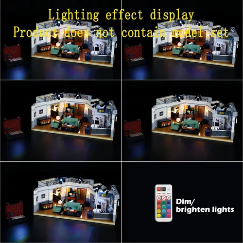 Vista 5 de GEAMENT Kit de luz LED (control remoto) compatible con Lego Seinfeld - para ideas 21328 modelo de construcción (juego de modelos no incluidos)
