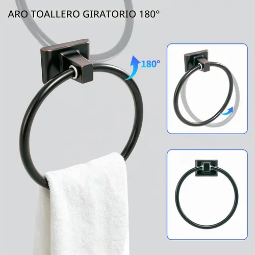 Vista 4 de Formosa Design Hardware - Kit de accesorios de baño (4 piezas, bronce oscuro)