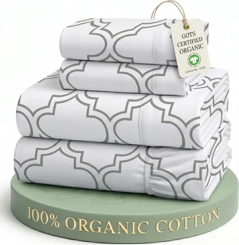 Vista 40 de LANE LINEN - Juego de 2 sábanas de fibras largas 100 % algodón orgánico, percal de fibras largas, ultrasuave y transpirable, para colchones de hasta