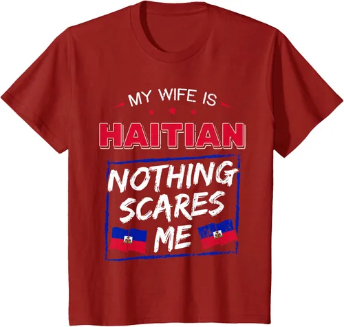 Vista 46 de My Wife Is Haitian Republic of Haiti Heritage Roots - Camiseta con bandera, Negro, S