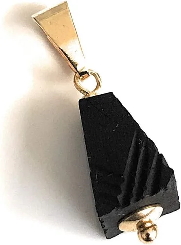 Vista 5 de Colgantes de protección de piedra pirámide de azabache real para cadenas Mal de Ojo