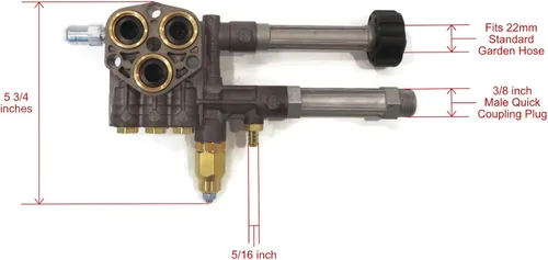 Vista 2 de Annovi Reverberi - Cabezal de bomba de repuesto completo AR43361 para SRMW2.4G28 OEM con descargador y válvulas de alivio