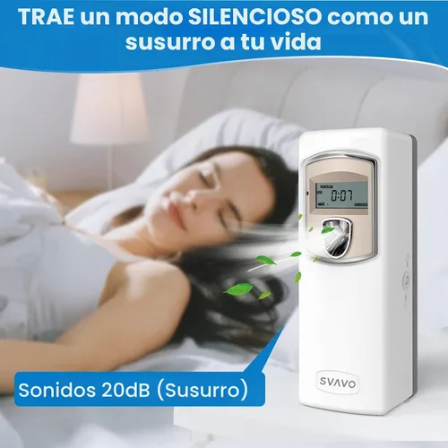 Vista 9 de SVAVO Dispensador Automático de Fragancia LCD - Dispensador de Aire Fresco Automático Programable en Aerosol, Montaje en Pared/Independiente, ABS