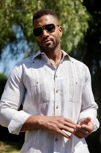 Vista 3 de Mojito Camisa Chacabana Guayabera 100% lino de manga larga - Plisado Heritage y botones artesanales