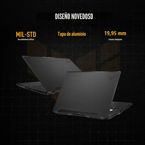 Vista 8 de ASUS TUF Dash 15 (2022) Laptop para juegos, pantalla FHD de 15.6 pulgadas 144Hz, Intel Core i7-12650H, GeForce RTX 3050 Ti, 16 GB DDR5, 512 GB SSD
