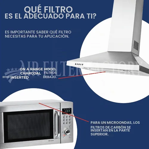 Vista 3 de Air Filter Factory 9 filtros de carbón de carbón para campana extractora de 10-1/2 x 3/8, paquete de 2